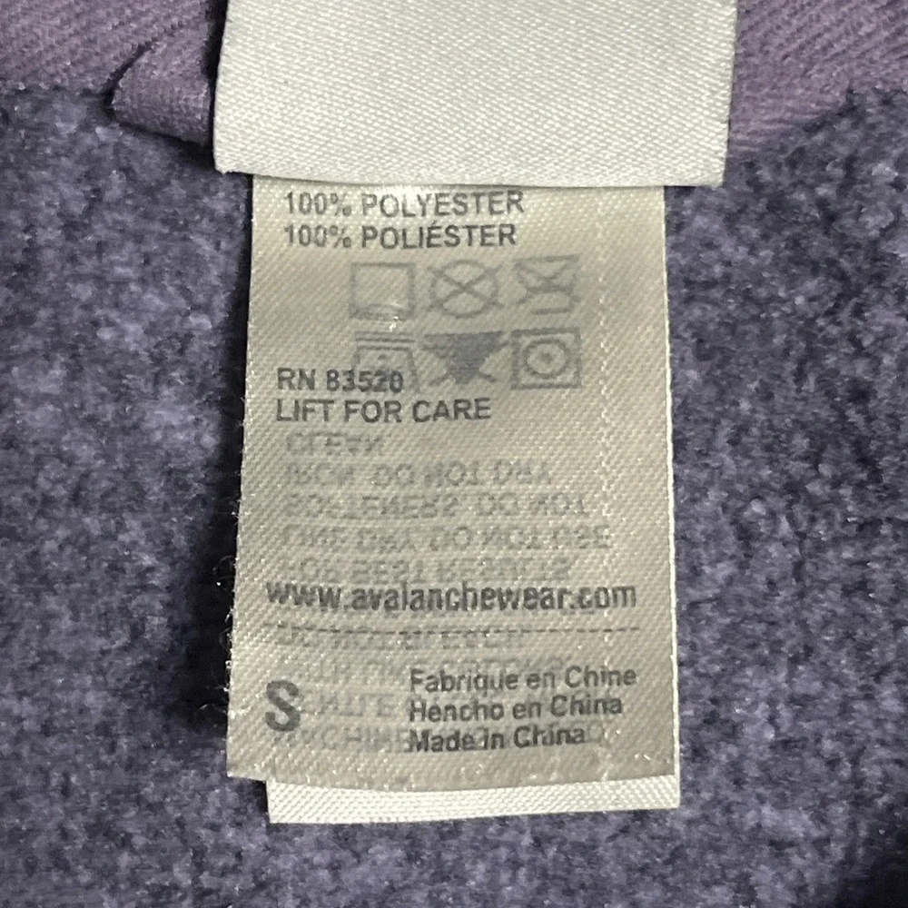 Avalanche Womens Full Zip Fleece Jacket Purple Heathered‎ Thumbhole Hiking Small